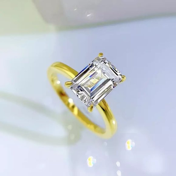 Certified 2.5ct. t.w. Diamond Emerald Cut Solitaire Engagement Ring - Picture 3 of 15